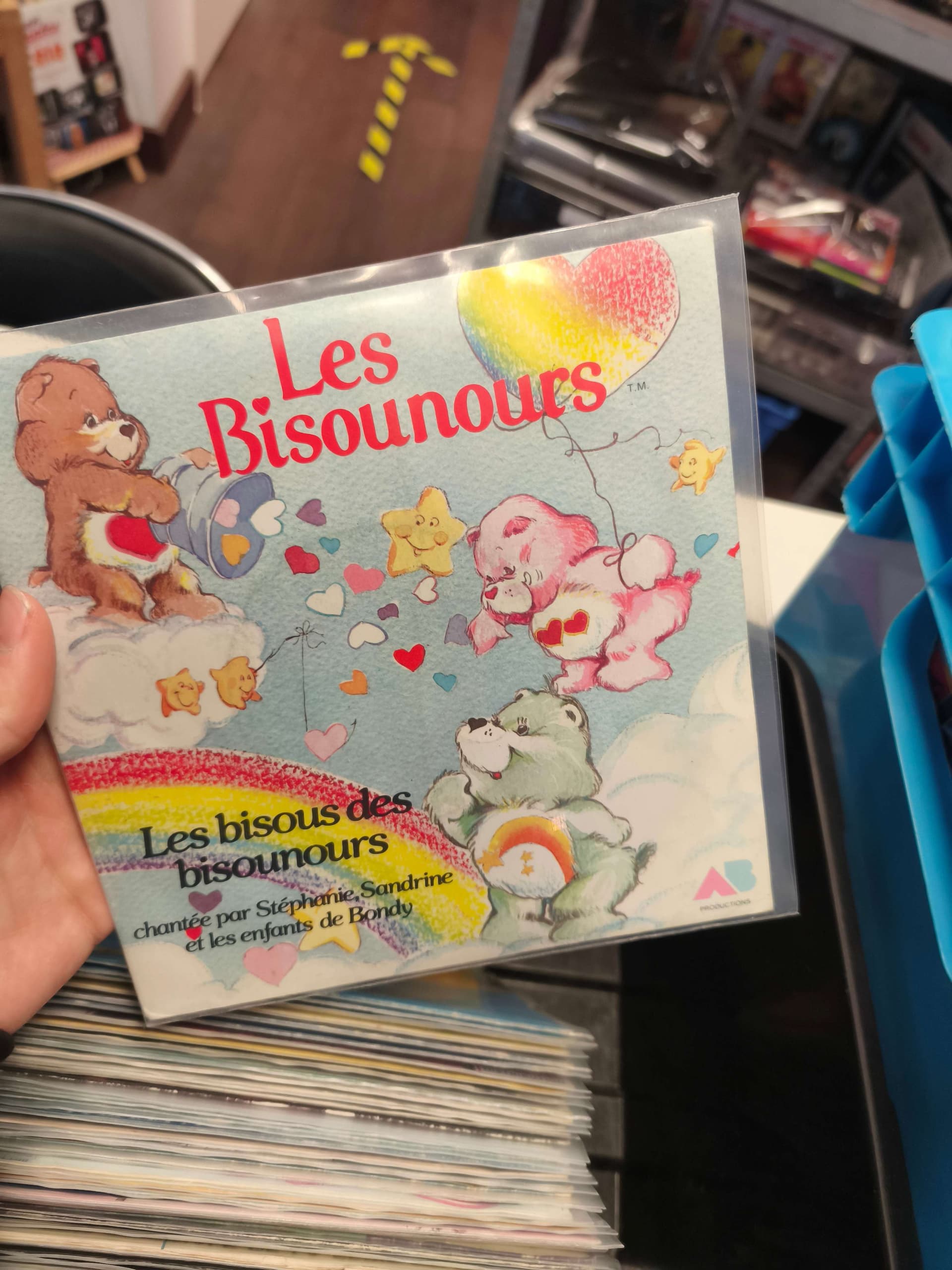Vinyle 45 tours Les Bisounours AB Productions dessin anim\u00e9 ann\u00e9es 80 Game & Disc Montrichard