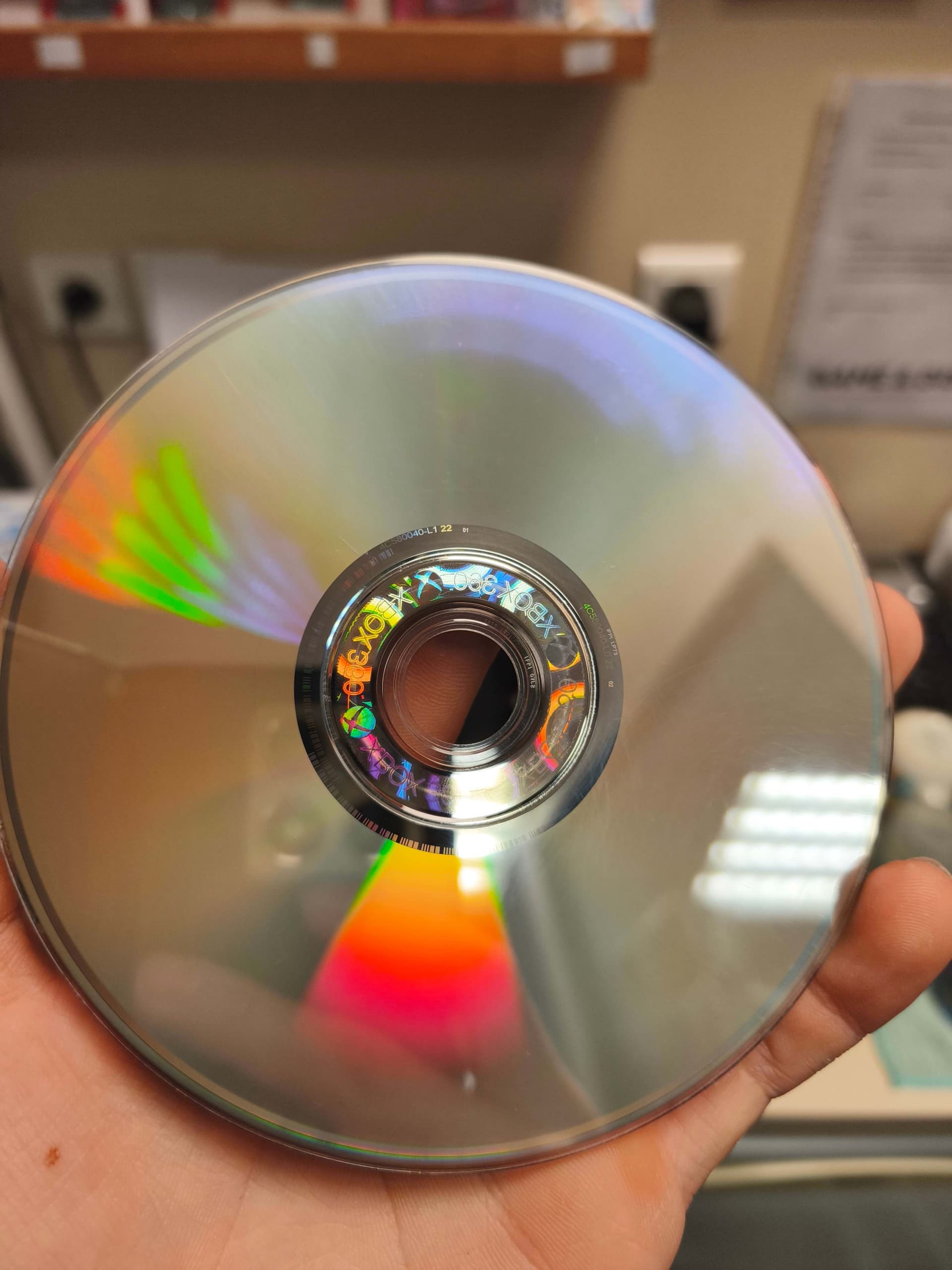 Disque Xbox 360 réparé après resurfaçage chez Game & Disc Montrichard