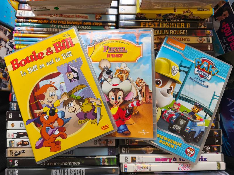 DVD dessins animes pour enfants - Pat Patrouille, Boule et Bill, Fievel